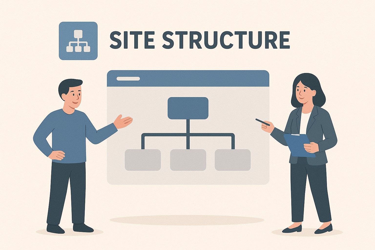 A visual guide to creating a strong website structure for SEO success.